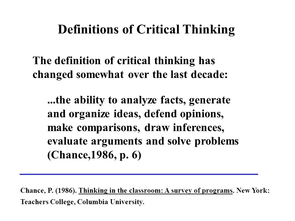 how to define critical thinking
